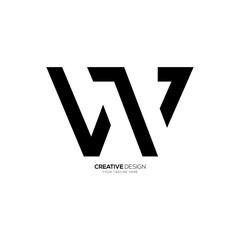 Letter Lw or Wl creative line art modern unique monogram classic logo