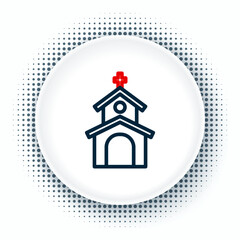 Sticker - Line Church building icon isolated on white background. Christian Church. Religion of church. Colorful outline concept. Vector