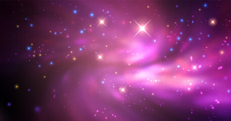 Wall Mural - space vector background with realistic nebula and shining stars. magic colorful galaxy with stardust