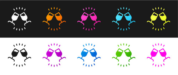 Poster - Set Wine tasting, degustation icon isolated on black and white background. Sommelier. Smells of wine. Vector