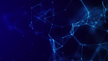 Poster - Network connection structure. Big data. Connecting points and lines. Abstract technology background. 3d rendering. 4k animation.