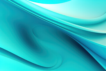 Wall Mural - Vibrant Dimensions, Abstract 3D Rendering in Green and Blue, a Mesmerizing Interplay of Colors and Depth