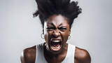 Fototapeta  - very furious angry black woman
