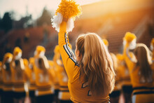 American High School Cheerleaders, Boosting Motivation At The Stadium