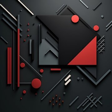 A black and red abstract background with geometric shapes, Black Friday background