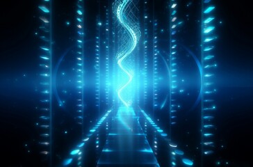 Poster - Experimental Genetic engineering mockup. Helix evolution. Generate Ai