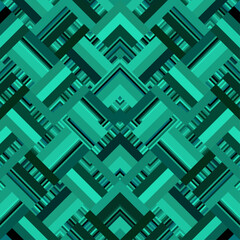 Leinwandbilder - Seamless vector pattern. Tile herringbone geometric pattern . Emerald green malachite colors. Regular herringbone tile..
