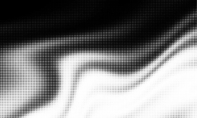 Aufkleber - Monochrome gradient halftone dots background. Vector illustration. Big wave