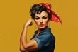 Women’s Equality . Strong latin powerful woman. Woman's day banner. We Can Do It. Maxican or Hispanic Woman s Latina fist symbol of female power