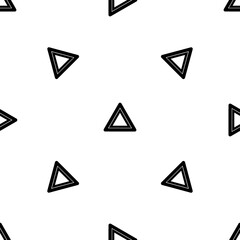 Poster - Seamless pattern of repeated black emergency stop signs. Elements are evenly spaced and some are rotated. Illustration on transparent background