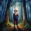 Halloween Clown im Wald
