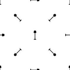 Poster - Seamless pattern of repeated black floor lamp symbols. Elements are evenly spaced and some are rotated. Vector illustration on white background
