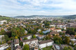 View on the townscape of Winterthur (Switzerland), oldtown and Quarters Oberwinterthur and Seen