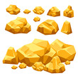 © PrettyVectors - Gold golden stone mine rock pile goldmine material heap concept. Vector flat graphic design illustration