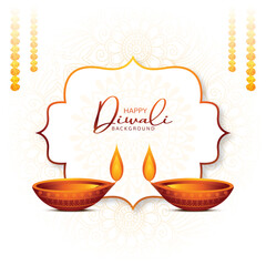 Wall Mural - Elegant greeting card of diwali festival background