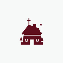 Christmas Star Icon Logo Design . Christmas  Church Gift Logo Template Design