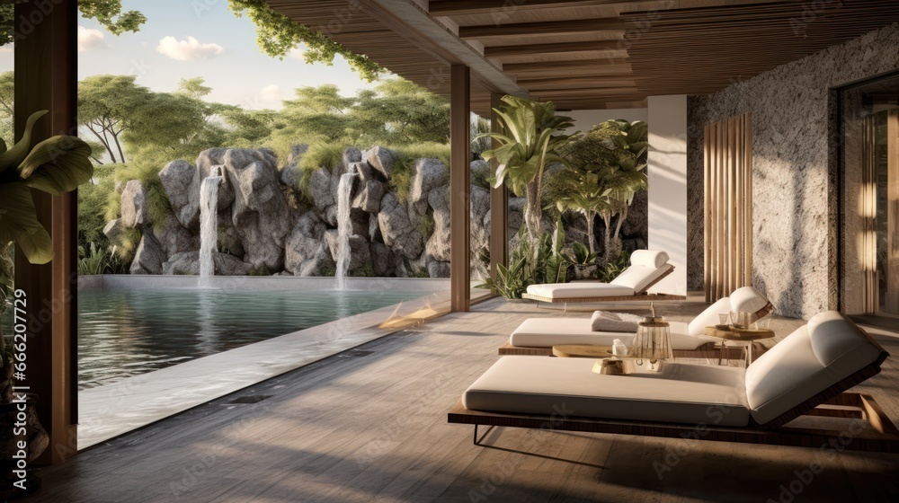 Luxury villa designed as a wellness retreat, including spa rooms ...