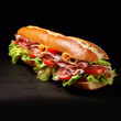 The baguette, topped with ham, lettuce, and tomatoes, was a hyper-realistic masterpiece, boasting an ultra-detailed presentation that was almost too perfect to eat. Each ingredient was rendered.
