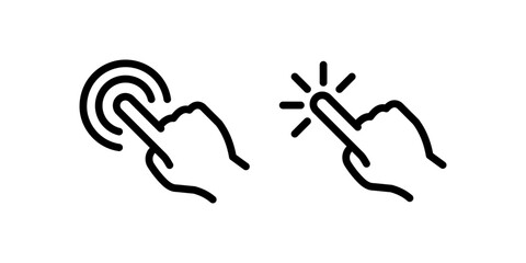 Poster - Hand click icon set vector pointer sign, hand cursor icon . Clicking finger icon . Computer mouse click icons