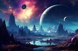 Space landscape with planets and stars
