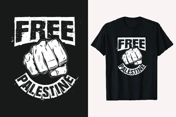 Hand with Free Palestine Vector T-Shirt Design. save palestine t-shirt design graphic.