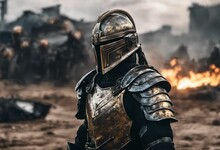 AI Generated Illustration Of A Knight In Full Medieval Armor