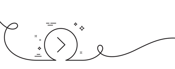 Poster - forward arrow line icon. continuous one line with curl. next arrowhead symbol. next navigation point