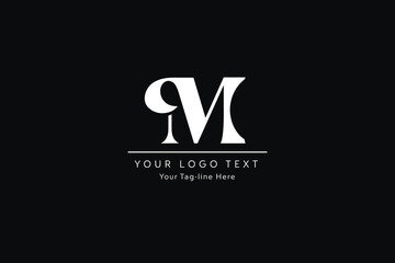 Wall Mural - Letter M line logo design. Linear creative minimal monochrome monogram symbol. Universal elegant vector sign design. Premium business logotype. Graphic alphabet symbol for corporate business identity