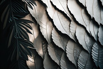 Wall Mural - Abstract background with palm leaves. Minimal concept