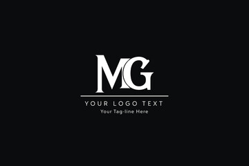 Wall Mural - MG Letter Logo Design. Initial letters MG logo icon. Abstract letter MG M G minimal logo design template. M G letter design vector with black colors. mg logo.