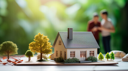 Wall Mural - model of house model and miniature