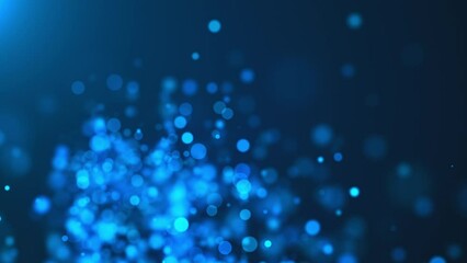 Poster - Blue bokeh particles. Computer generated 3d render