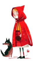 Little Red Riding Hood Fairytale Character Cartoon Illustration Fantasy Cute Drawing Book Art
