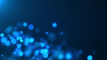 Poster - Blue bokeh particles. Computer generated 3d render