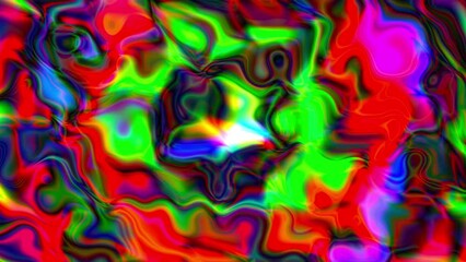 Poster - Abstract trippy psychedelic. Computer generated 3d render