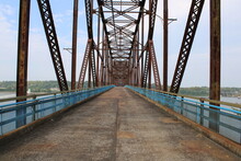 Madison, Illinois, USA; 22 October 2023: Old Chain Of Rocks Bridge. This Legendary Bridge From The Original Old Route 66 Is Open To Public But Closed To Traffic.