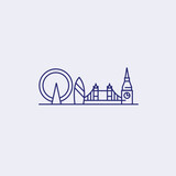 Fototapeta Londyn - london city skyline logo