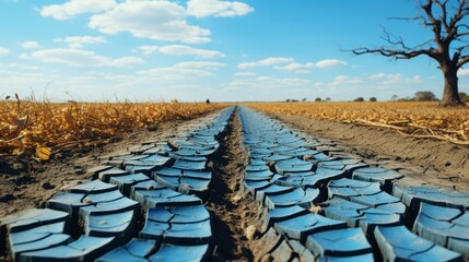 Wall Mural - plowed field in autumn