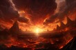 A blazing inferno illuminates the heavens. Generative AI