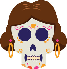 Poster - dia de los muertos woman skull