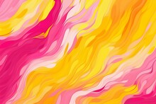 Seamless Vibrant Pink And Yellow Pattern For Print. High-quality Illustration. Abstract Background Or Wallpaper Design. Colorful And Expressive Chic Pattern. Generative AI