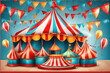 Circus tent in cartoon illustration style