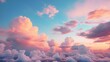 Pink clouds in the sky fluffy cotton candy dream fantasy soft background