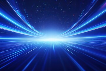 Wall Mural - abstract futuristic background with pink blue glowing neon moving high speed wave lines and bokeh li
