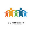 © wah - Community logo , community network , and people check.Logos for teams or groups , kindergartens , and companies. With vector illustration editing.