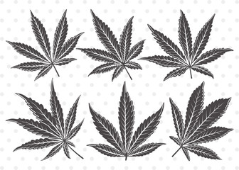 Wall Mural - Marijuana Leaf Clipart SVG Cut File | Cannabis Svg | Weed Leaf Svg | Pot Leaf Svg | Smoke Svg | Marijuana Leaf SVG Bundle

