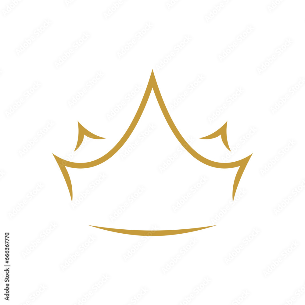 luxury elegant crown gold logo design concept isolated on white ...