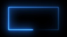 Abstract Glowing Neon Rectangle Border Frame In The Shape Rectangle Glowing And Futuristic Energy Line Animation.