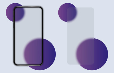 Wall Mural - Glassmorphism smartphone. Transparent glass plates. Vector illustration.
