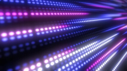 Poster - Abstract bright blue background pattern of flying circles of dots and glowing futuristic digital energy magical bright particles